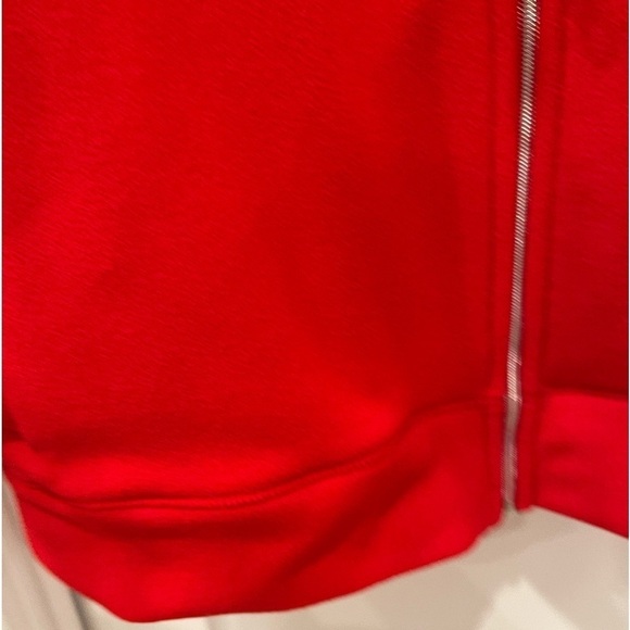 Tommy Hilfiget Red Fleece Zipper Down Jacket.Size L - Picture 10 of 15